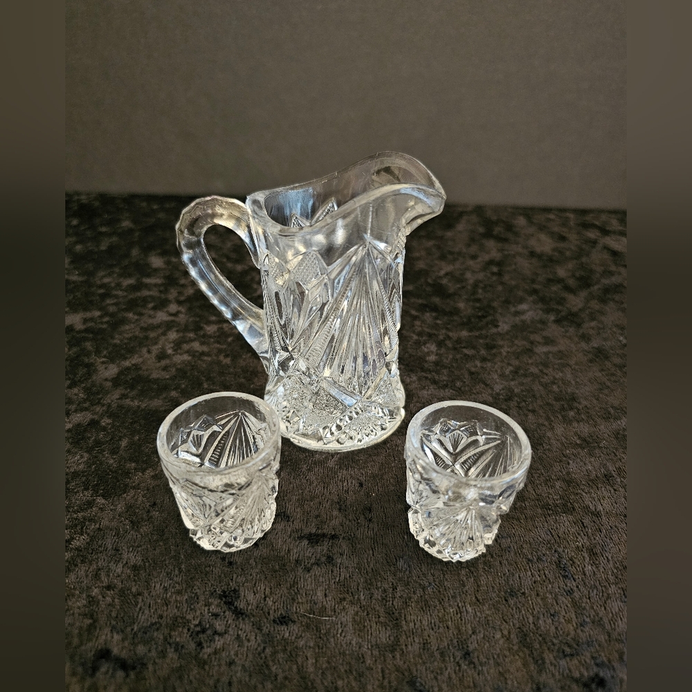 Antique EAPG "Rex" / "Fancy Cut" Childs First Crystal Water Set